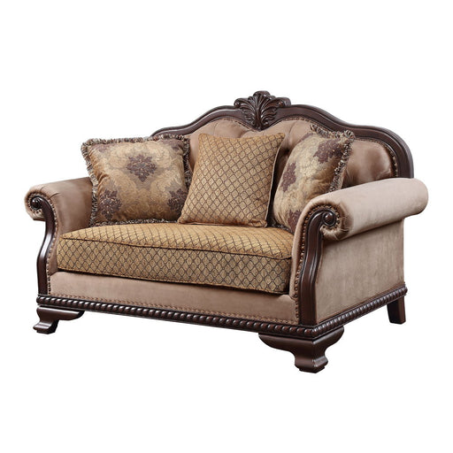 Chateau De Ville - Loveseat With 3 Pillows (Same Lv01589) - Fabric & Espresso ACME