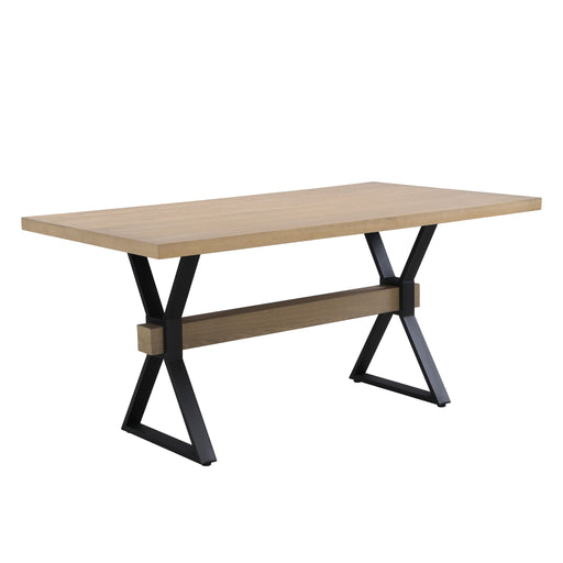Elevated - Farmhouse Dining Table With X Shaped Legs - Light Ash Noble House