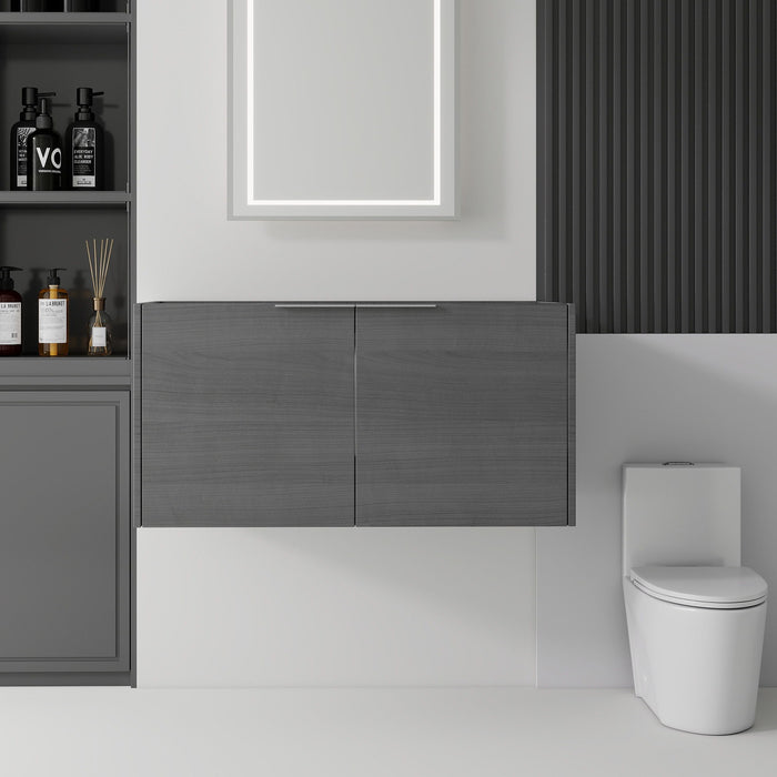 Floating Bathroom Vanity Cabinet With Soft Close Double Doors, Spacious Interior Storage, Wall Mounted, Cabinet Only Home Essentials