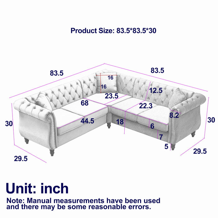 Streamline Modern L-Shaped Corner Sofa Home Essentials