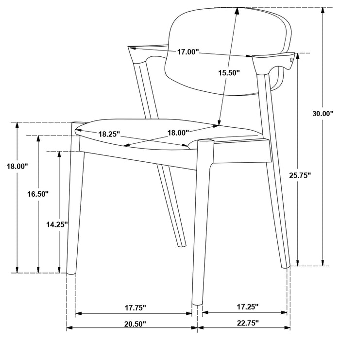 Modern Dining Chair And Zigzag Arm Design (Set of 2) Furniture Max