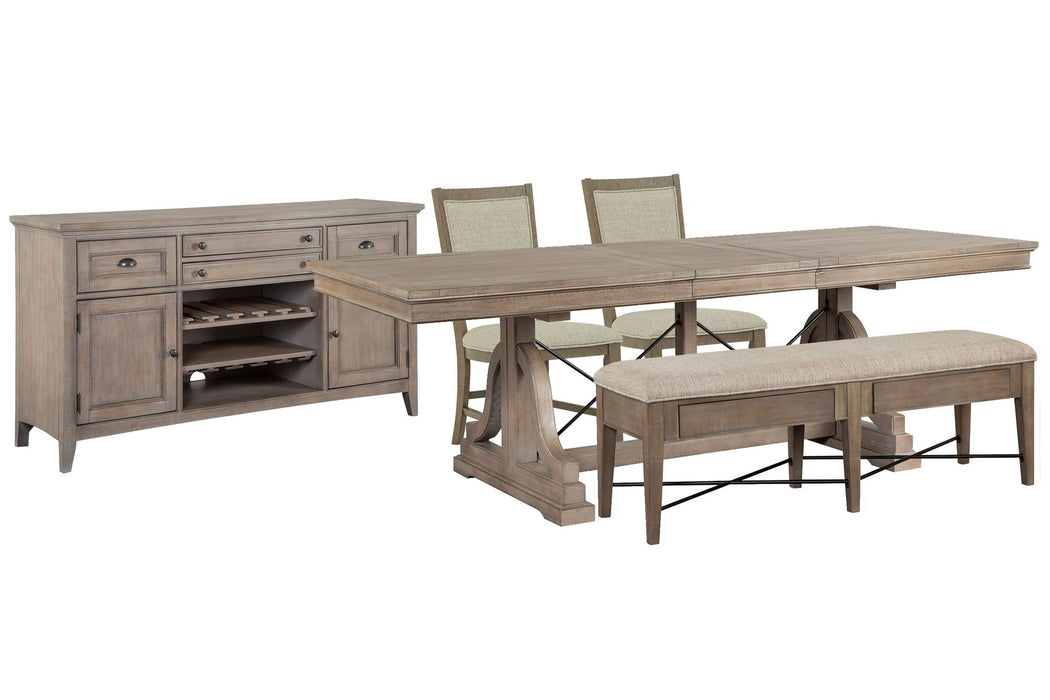 Paxton Place - Extendable Trestle Dining Table Set Magnussen Furniture