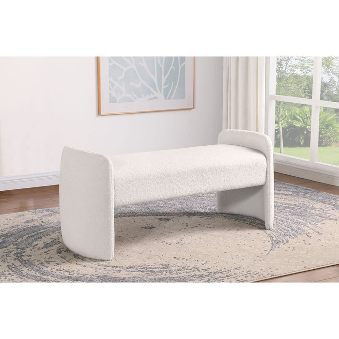 Joshua - Upholstered Accent Bench - Ivory Furniture Max