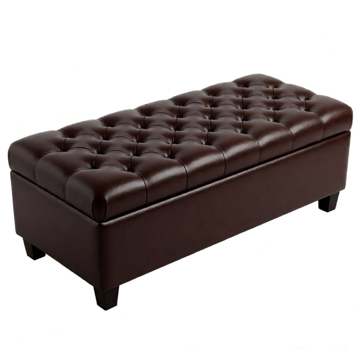 Storage Ottoman Bench With Safety Hinges Home Essentials