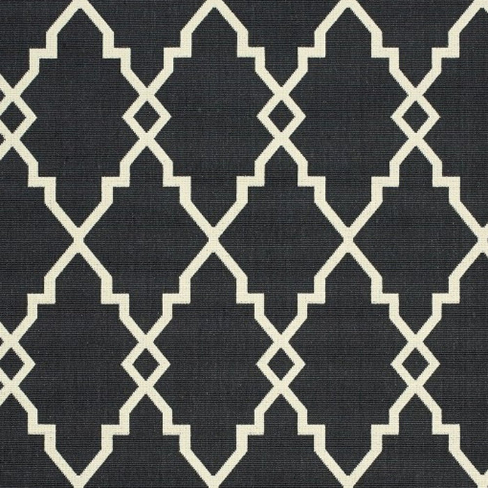 8' X 11' Indoor Outdoor Area Rug - Black / Ivory