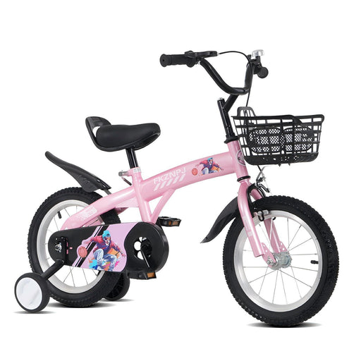 Fkznpj - 18" Sporty Kids Bike With Training Wheels And Stand Adjustable Saddle Suitable For Boys And Girls Aged 5 - 10 Years Tall Height 39 - 49" Available In A Variety Of Colors Daily Nest