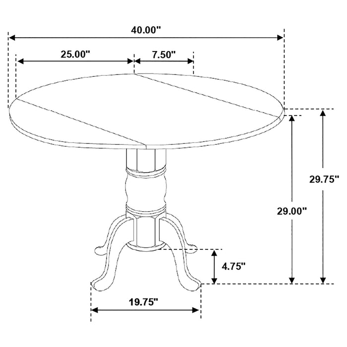 Round Dining Table With Drop Leaf Pedestal Base, Expandable Top - Natural Furniture Max