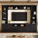 Farmhouse Elegant Entertainment Center Wall Unit With 4 Drawers Hearth and Haven