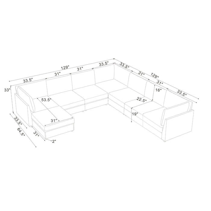 Modern Reversible Modular Sectional Home Essentials