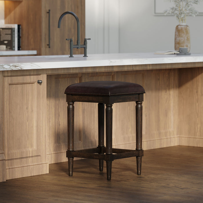 Square Stool With Upholstered Seat Home Essentials