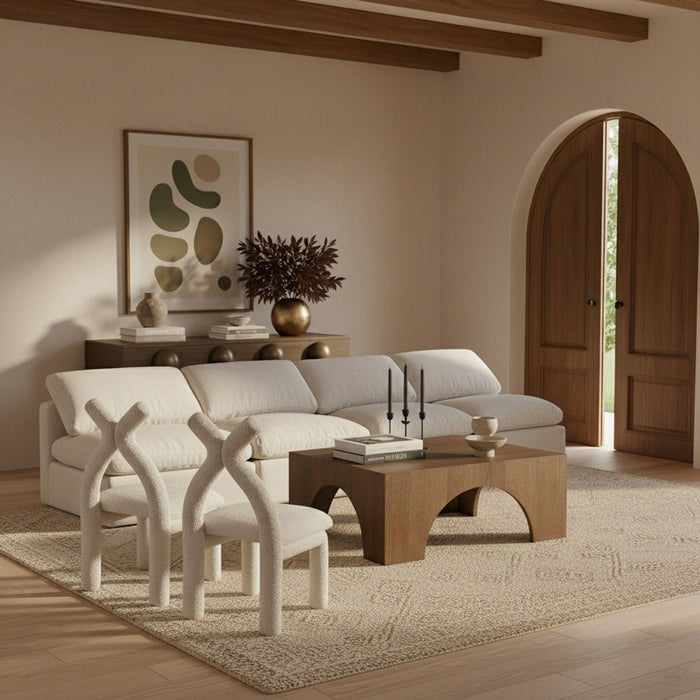 Indulge - Linen 4 Seat Modular Armless Sofa Meridian Furniture
