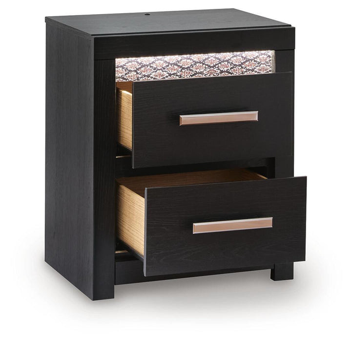 Shoralli - Two Drawer Night Stand - Black Signature Design by Ashley®