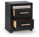 Shoralli - Two Drawer Night Stand - Black Signature Design by Ashley®