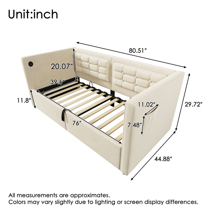 Upholstered Daybed With Hydraulic Storage And USB / Type - C Charging Artistry At Home