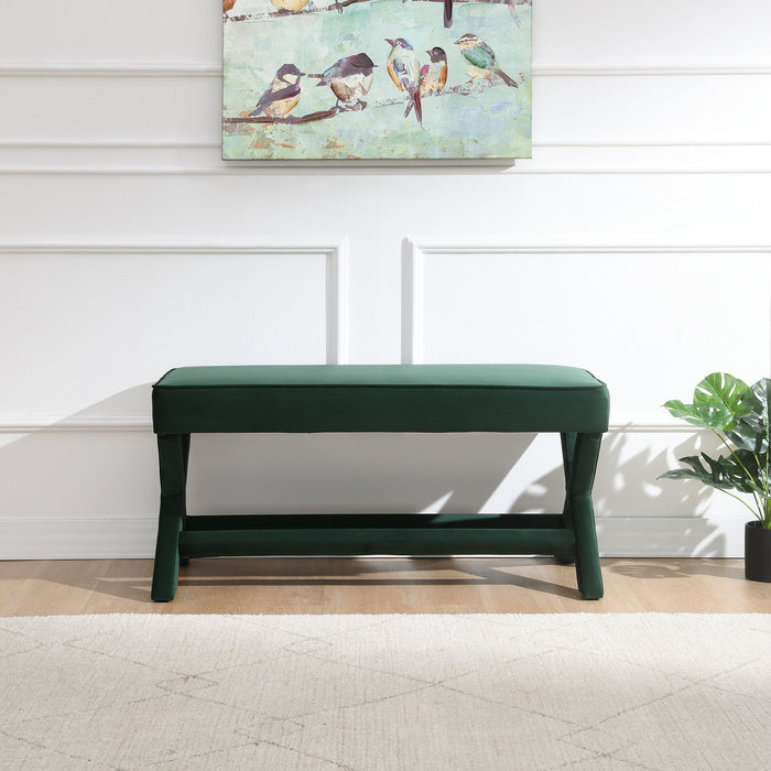 Comfort Double Bench Upholstered With X Crossed Legs Home Essentials