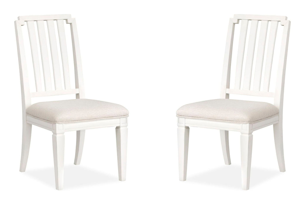 Willowbrook - Upholstered Side Chair With Wood Slat Back (Set of 2) - Egg Shell White Magnussen Furniture