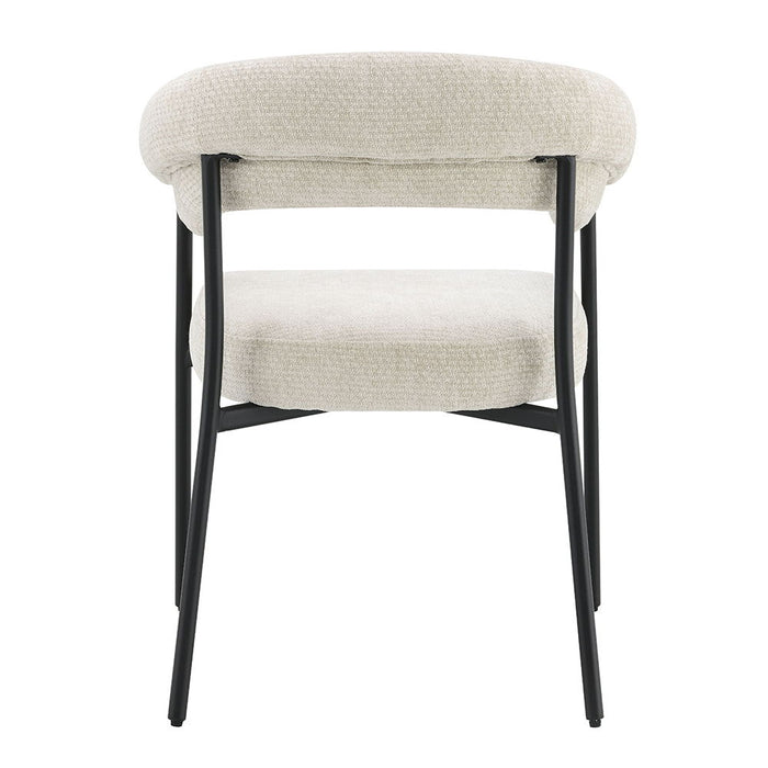 Jirina - Chenille Arm Chair (Set of 2) - Beige & Black ACME