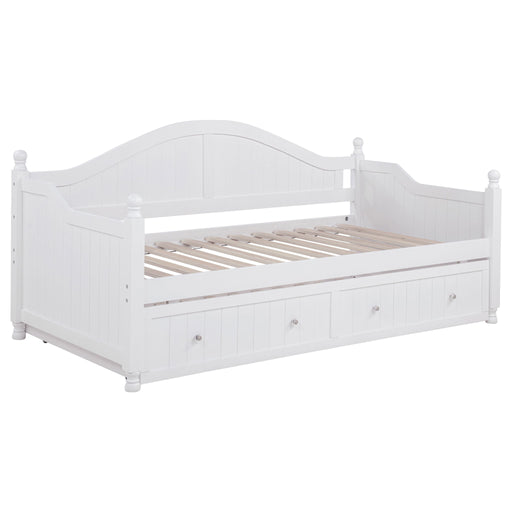 Twin Daybed With Trundle Storage Bed - White Furniture Max