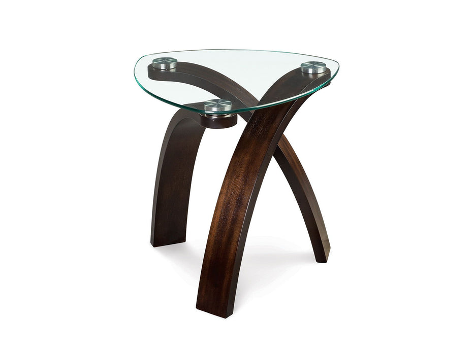 Allure - Shaped End Table Base - Hazlenut Magnussen Furniture