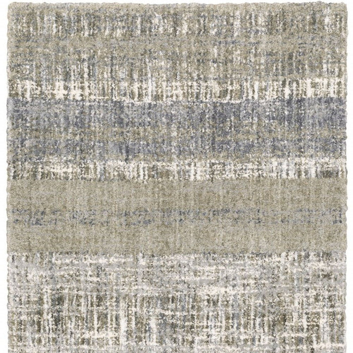9' x 12' Abstract Lines Area Rug - Gray And Ivory