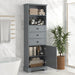 Tall Storage Cabinet With 3 Drawers And Adjustable Shelves For Bathroom Hearth and Haven