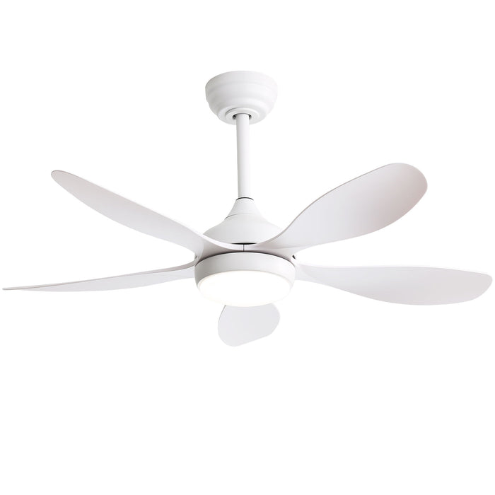 42" Ceiling Fan With Remote Control, DC Reversible Motor, 6 Speeds, 3Cct LED Light - White Daily Nest
