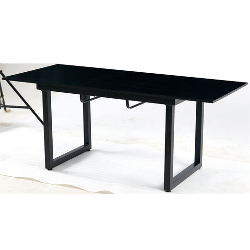 Square Extendable Dining Table With Metal Leg, Modern Space Saving Kitchen Table For Living Room Home Essentials