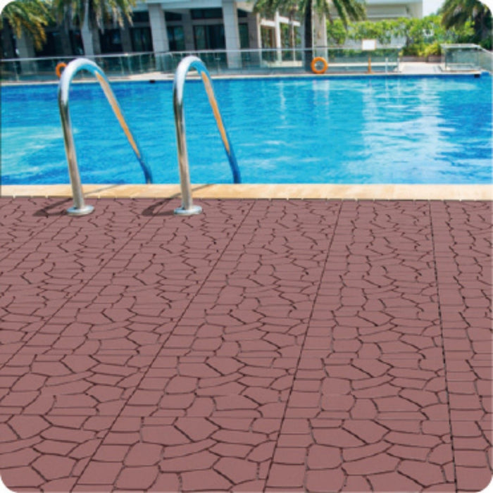 Stone Texture Interlocking Patio Deck Tiles, 44 Pieces Daily Nest