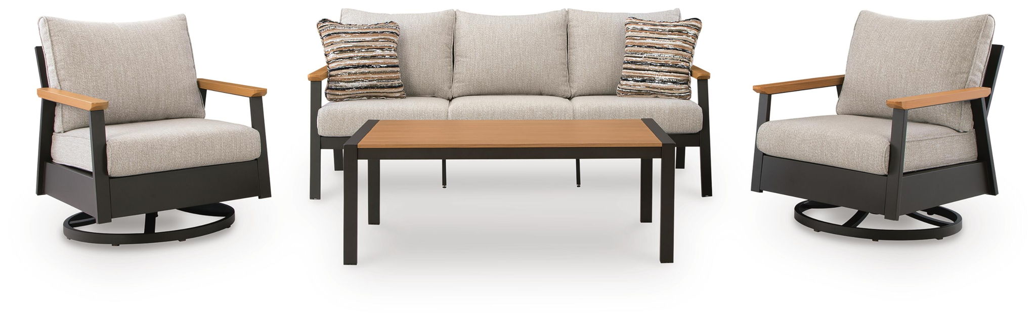 Carmel Highlands - Sofa, Chairs, Table Set (Set of 4) - Dark Brown Signature Design by Ashley®