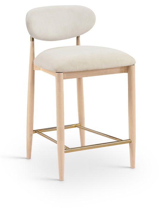 Riccio - Fabric Stool - Natural Frame Meridian Furniture