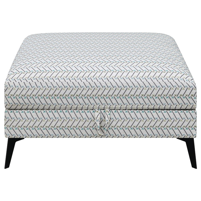 Harrison - Upholstered Storage Ottoman - Gray / Black Furniture Max