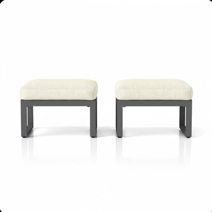 Patio All-Weather Ottomans With Thick Cushions (Set of 2)