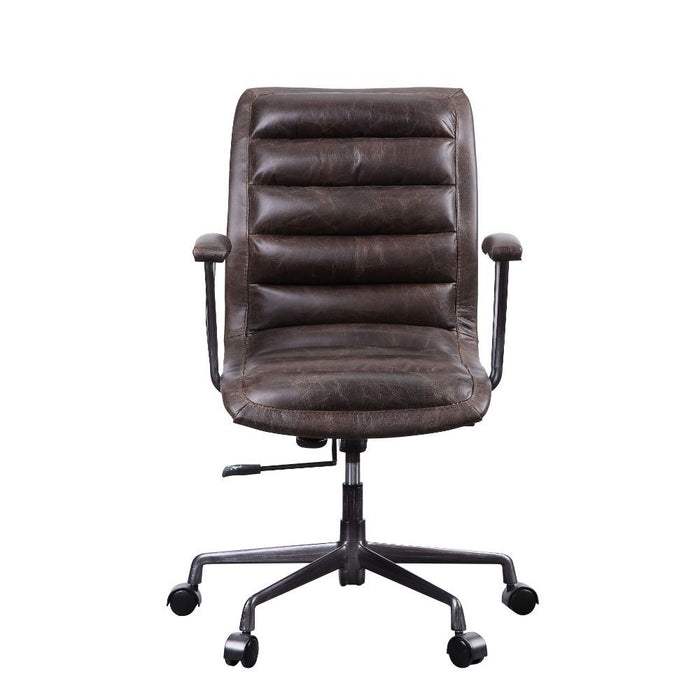 Zooey - Office Chair - Distress Chocolate Top Grain Leather ACME