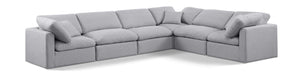 Indulge - Linen 6 Piece Modular Corner Sectional Meridian Furniture