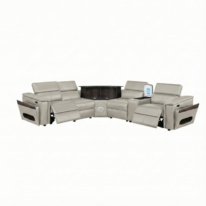 Nova - Sectional With Bluetooth Speaker, LED And Lifting Wine Cabinet Matrix Furniture Group