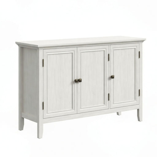 3 Door Buffet Cabinet With Adjustable Shelves - Matte White / Grayish Home Essentials