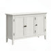 3 Door Buffet Cabinet With Adjustable Shelves - Matte White / Grayish Home Essentials