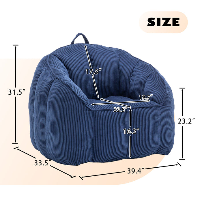 Giant Bean Bag Chair Sofa For Living Room - Dark Blue Home Essentials