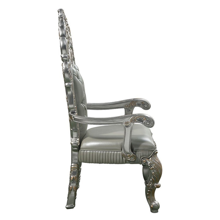 Sandoval - Arm Chair (Set of 2) - Beige Synthetic Leather & Champagne ACME