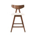 Mid Century Modern Counter Stool With V Shape Frame And Upholstered Seating Noble House