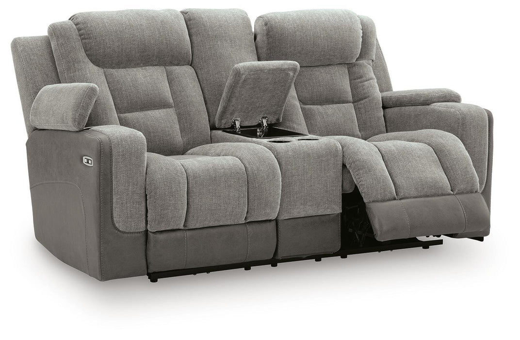 Mixed Motion - Power Reclining Loveseat With Console / Adjustable Headrest Signature Design by Ashley®