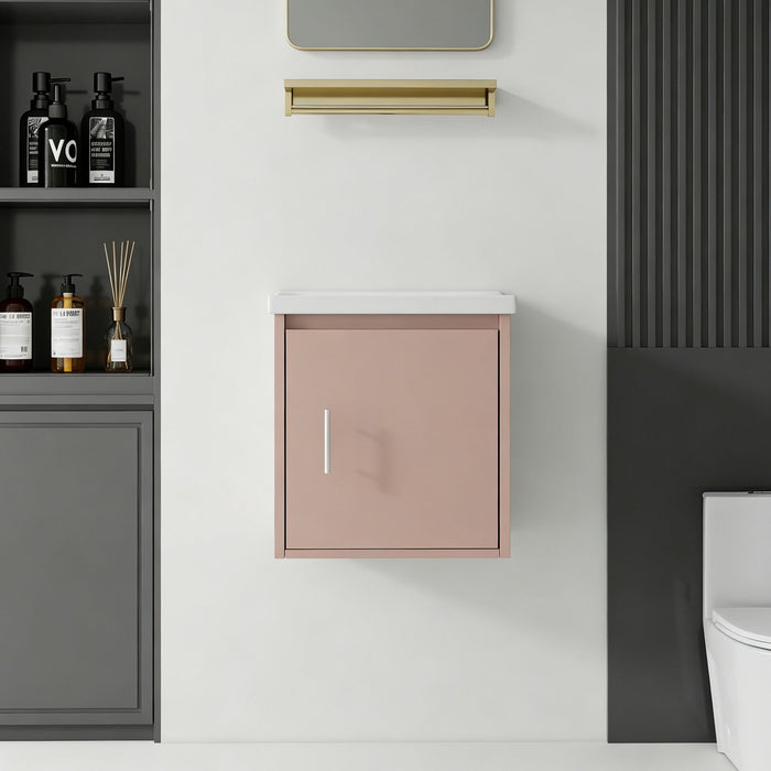 Floating Bathroom Vanity Combo, Wall Mounted Cabinet With Sink & Soft Close Doors For Small Bathrooms Home Essentials