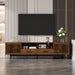 TV Stand, Media Console With 2 Drawers, Soft Closing Slatted Doors, Living Room Entertainment Center - Walnut Hearth and Haven
