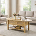 Oval Coffee Table With With 2 Storage Drawers For Living Rooms - Wood Home Essentials