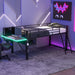 Modern Gaming Mid Loft Bed With Desk And LED Lights Dreamland