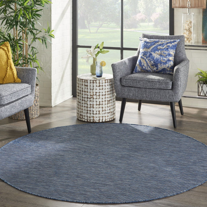 6' Round Power Loom Area Rug - Navy Blue