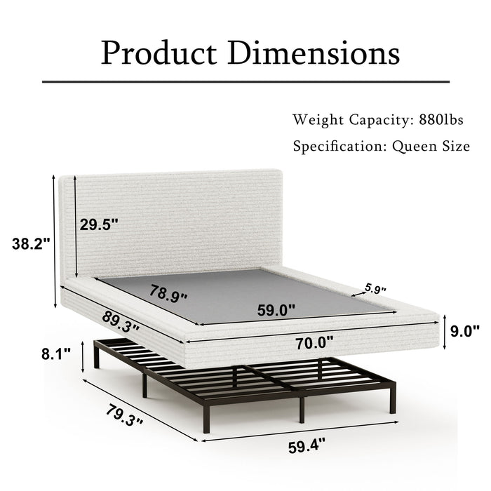 Airframe - Upholstered Bed Frame, Cloud Soft Headboard Home Essentials