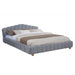 Queen Upholstered Platform Bed, Low Profile Frame - Light Blue Home Essentials