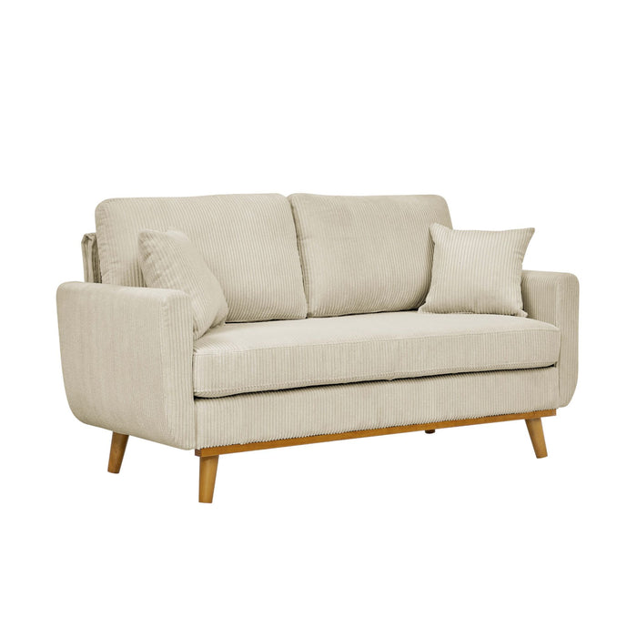 Upholstered Loveseat With Arms And Pillows Home Essentials