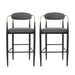 Upholstered Bar Stools (Set of 2) - Charcoal Noble House